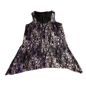 Cupio Semi Sheer Mesh Layered Tank Top Black And White Size M